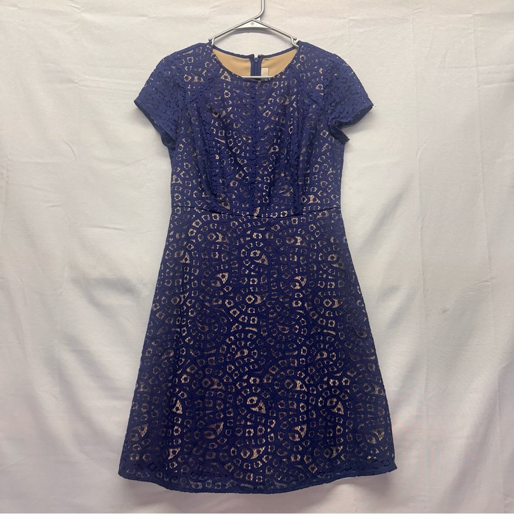 Ann Taylor Size 2 Navy Lace Midi Dress NWT